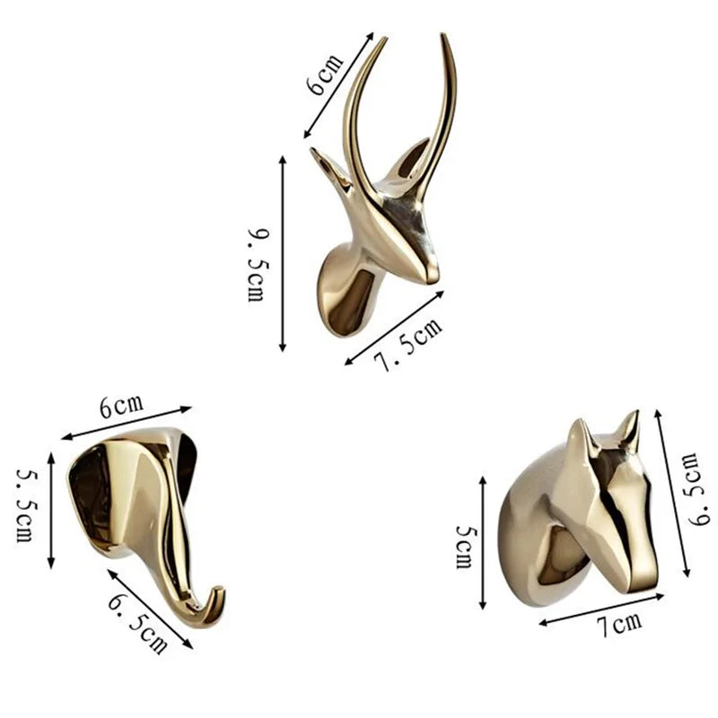 Afralia™ Brass Robe Hooks Towel Holder Wall Mount Coat Hat Bag Hanger