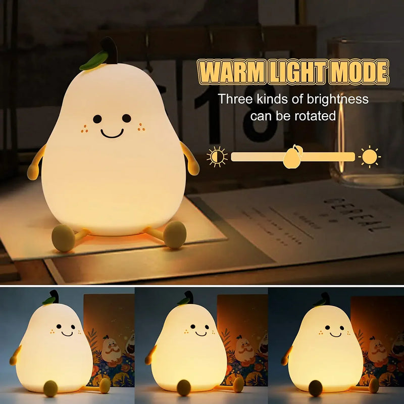 Afralia™ Pear Shape RGB Night Light - Rechargeable Silicone Lamp