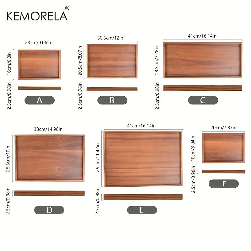 Afralia™ Retro Wooden Rectangular Serving Tray | Vintage Style Tableware for Home and Hotel