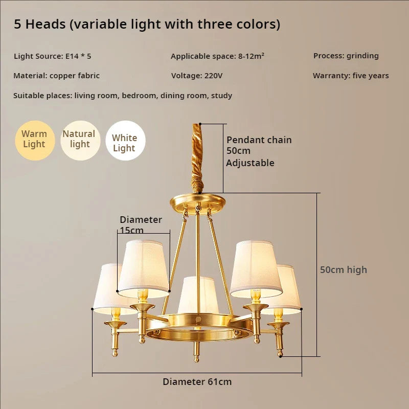 Afralia™ Copper American Chandelier: Luxury Modern Living Room, Dining Room, Bedroom Light