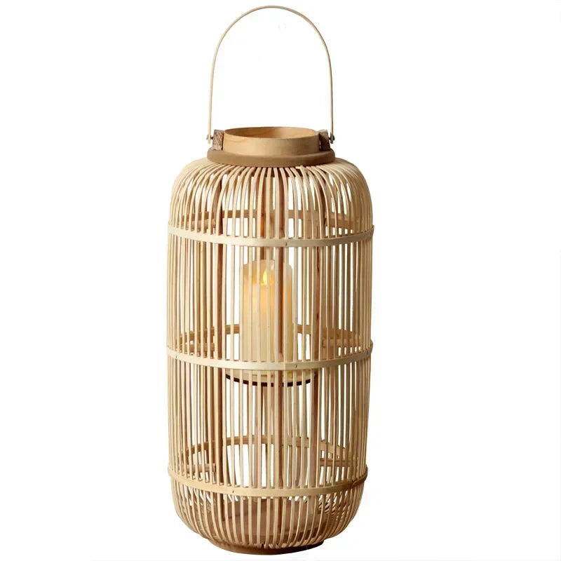 Bamboo Weaving Candlesticks by Afralia™ - Chinese Style Decorative Lanterns for Home and Hotel