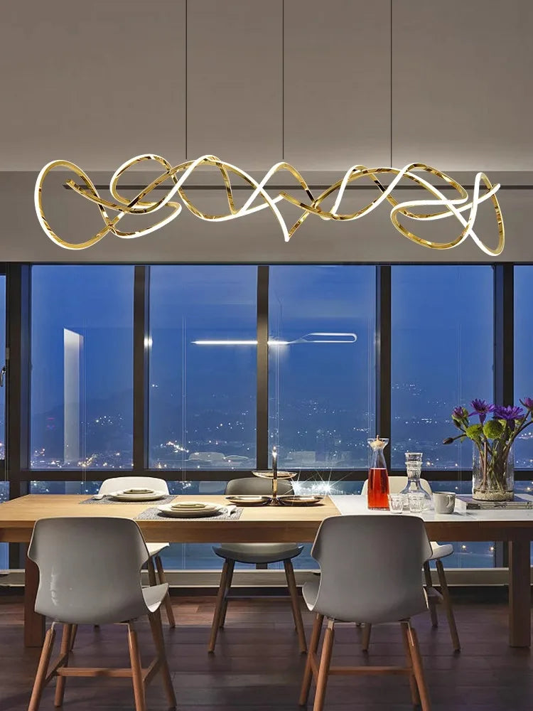 Afralia™ Stainless Steel Silicone Ceiling Chandelier - Modern Home Decor Light Fixture