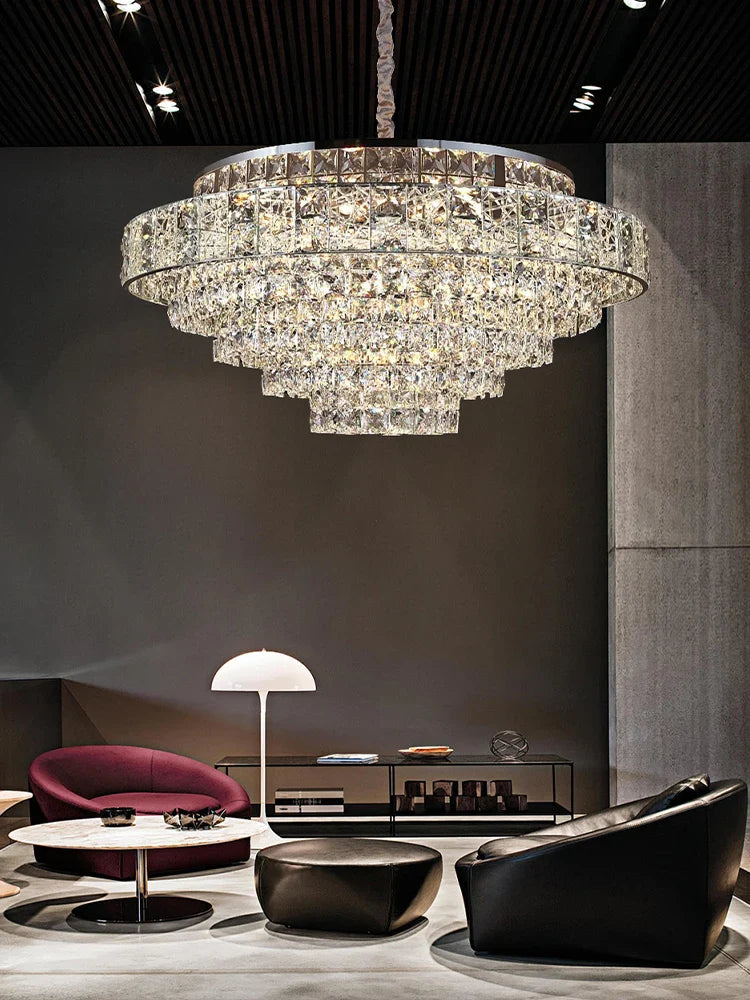 Afralia™ Glitter Crystal Pendant Lights - Modern LED Oval Hanging Lamps for Dining Room