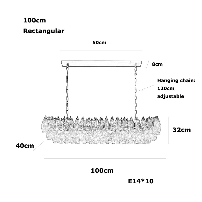 Afralia™ Gold Silver Black LED Chandelier Murano Glass Art Suspension Lamp