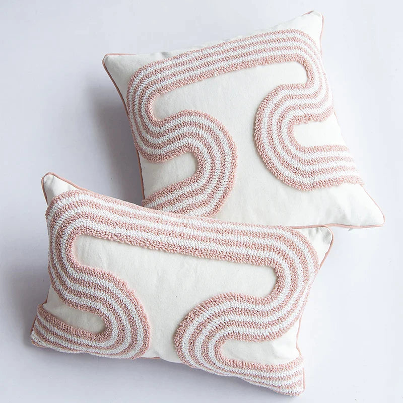 Afralia™ Cotton Loop Tufted Ivory Cushion Cover for Home Decoration