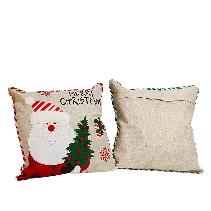 Afralia™ Christmas Embroidered Pillowcase 45x45cm - Festive Home Decorative Cushions