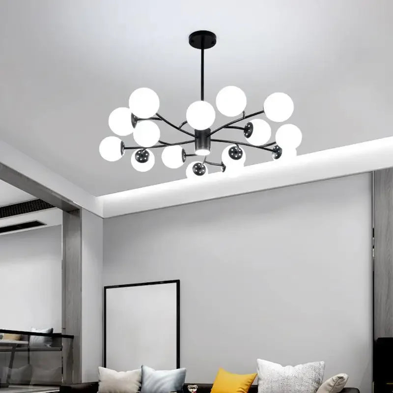 Afralia™ Modern Glass Ball Pendant Light - LED Chandelier for Living, Dining, and Bedroom