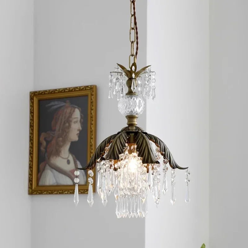 Afralia™ Brass Pendant Chandelier for Retro Restaurant, Bedroom, Hallway