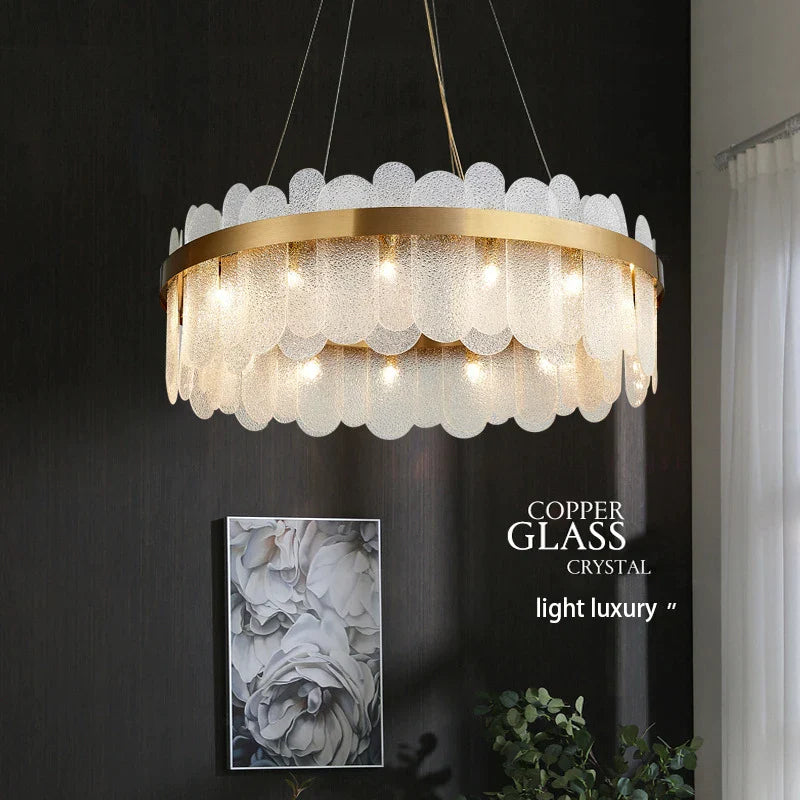 Afralia™ LED Crystal Chandelier Pendant Light for Living Room & Restaurant