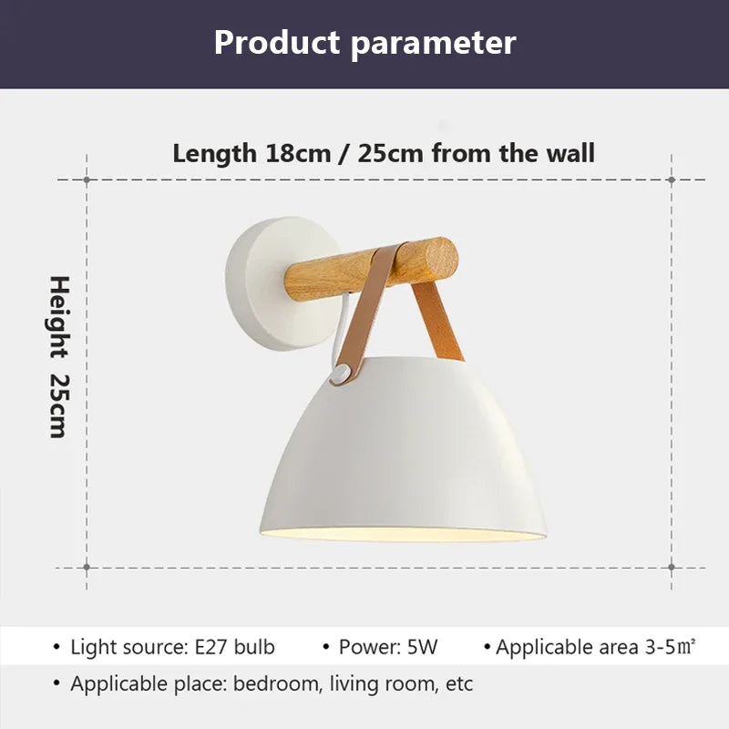 Afralia™ Nordic Wooden LED Wall Lamp