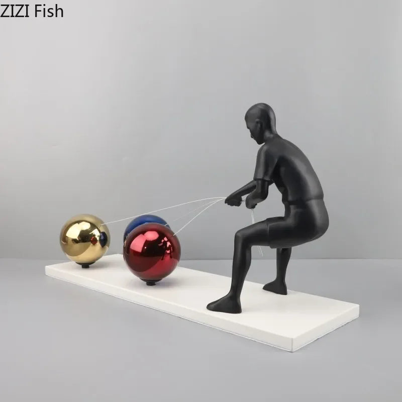 Afralia™ Abstract Character Metal Sculpture Desk Ornament Aesthetic Room Decor