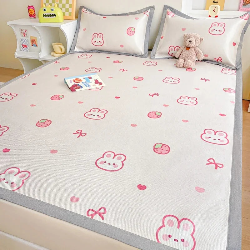 Afralia™ Luxury Ice Silk Cooling Mat & Pillowcase Set for Queen Bed