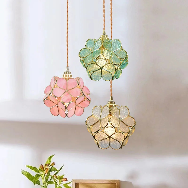 Afralia™ Colorful Glass LED Pendant Lights Modern Hanging Lamp for Home Decor