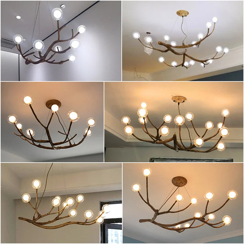 Afralia™ Nordic Branch Chandelier Modern Magic Bean Molecular Bedroom Lighting