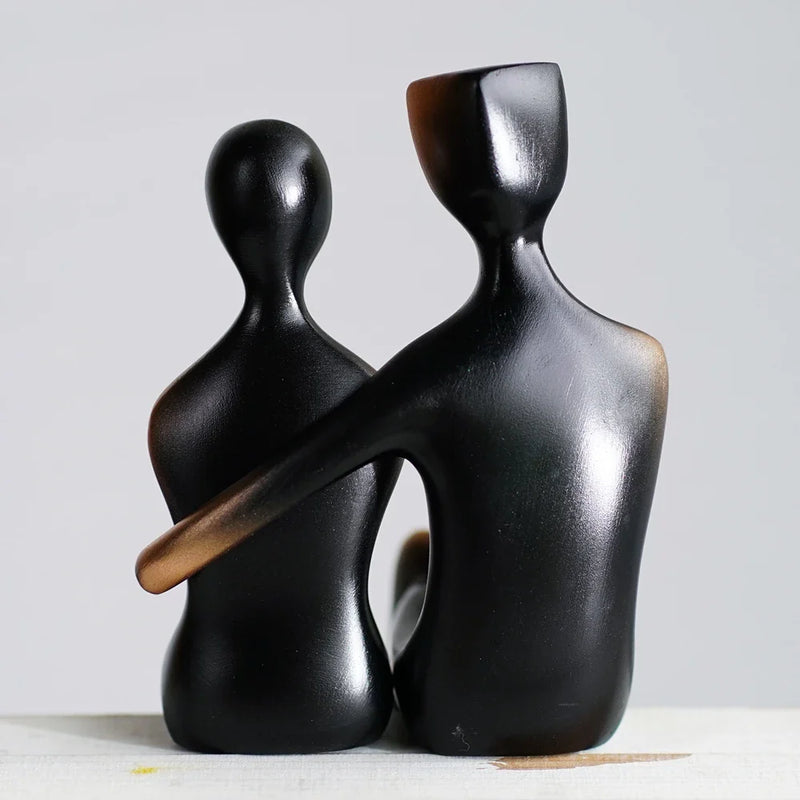 Afralia™ Elegant Resin Couple Sculptures: Modern Art Statues for Desk Decor & Anniversary Gift