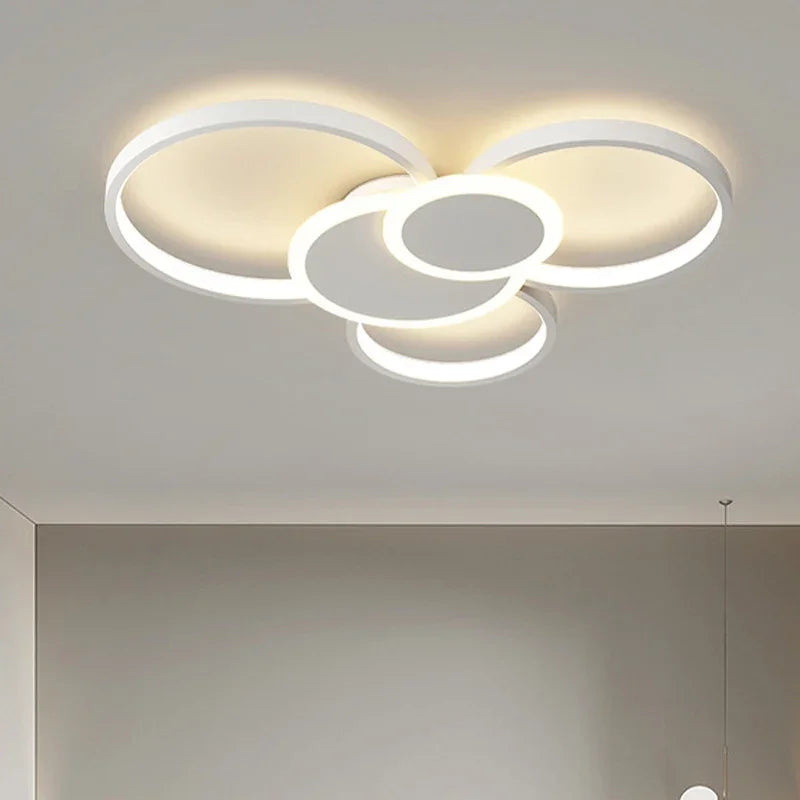 Afralia™ Modern Circles LED Dimmable Chandelier: Minimalist Nordic Living Room & Bedroom Lighting