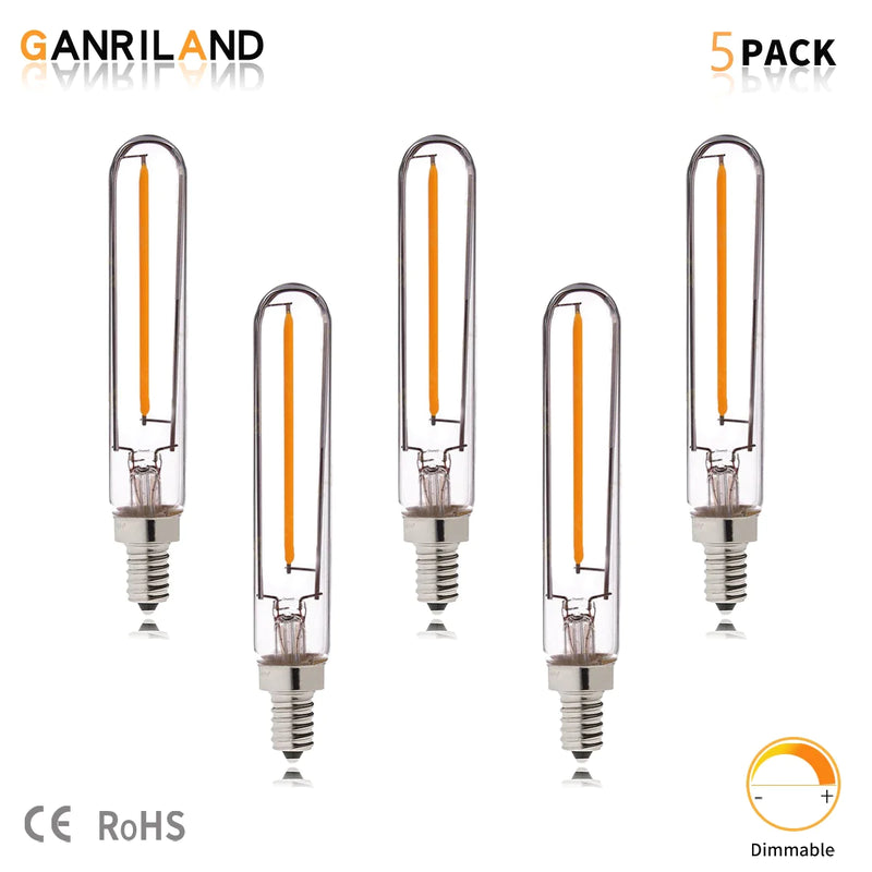 Afralia™ T20 Long Tubular LED Filament Bulbs Dimmable Retro Candelabra Edison Glass Bulb