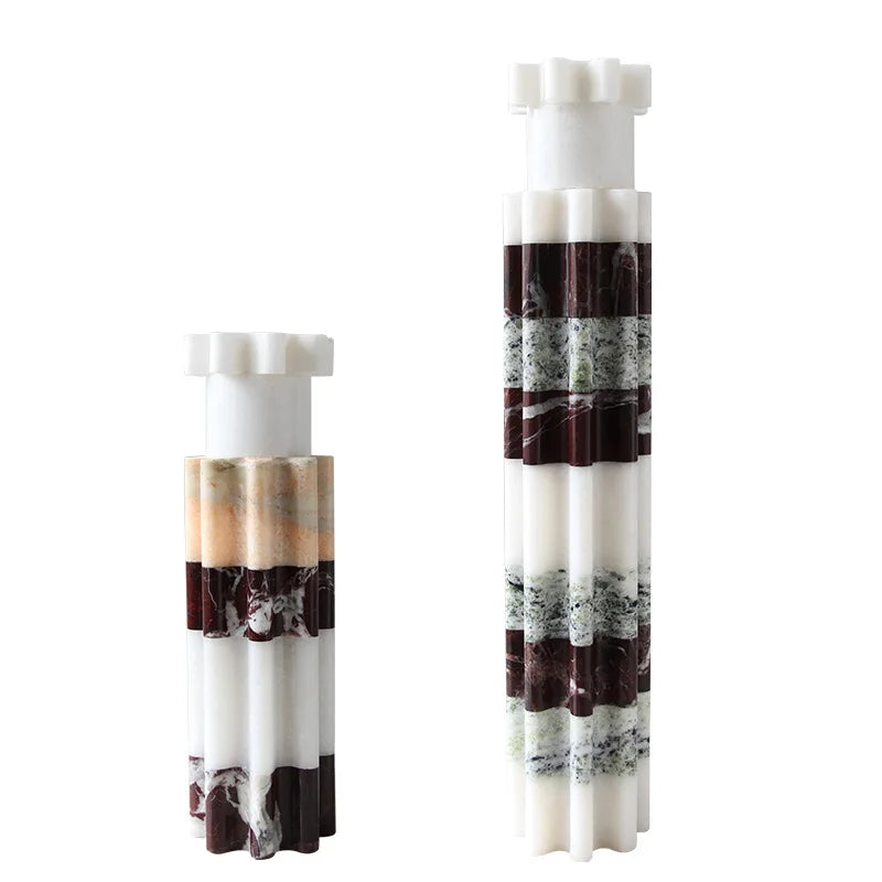 Afralia™ Marble Taper Candle Holders for Elegant Table Centerpiece or Home Decor