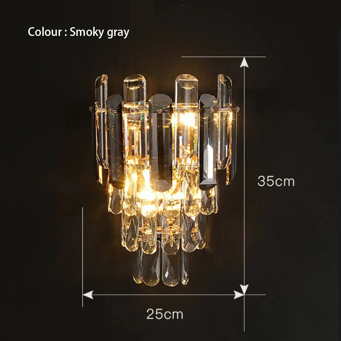 Afralia™ Gray Glass Wall Lamp - Modern Living Room Decor Sconce Light