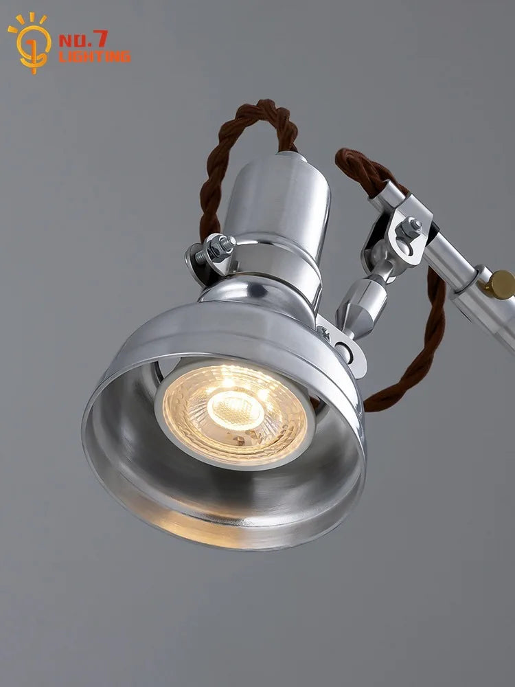 Afralia™ Swing Arm LED Table Lamp Industrial Retro Bedroom Study Desk Light