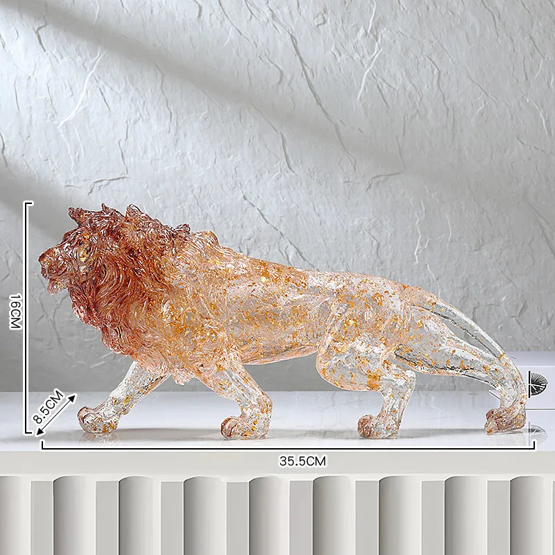 Afralia™ Resin Animal Sculpture Golden Gradient Home Decor Ornament