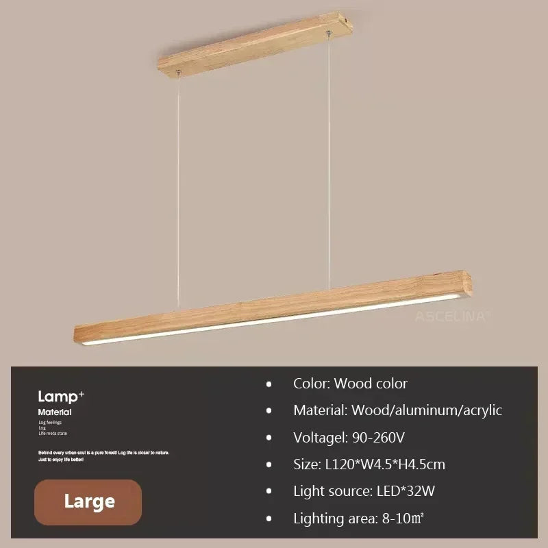 Afralia™ Wood LED Pendant Chandelier for Living Dining Room Kitchen