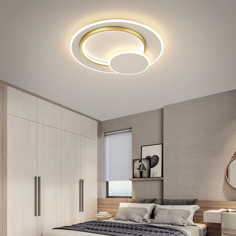 Afralia™ Modern Circular Chandelier for Bedroom Dining Living Room Kitchen Lighting