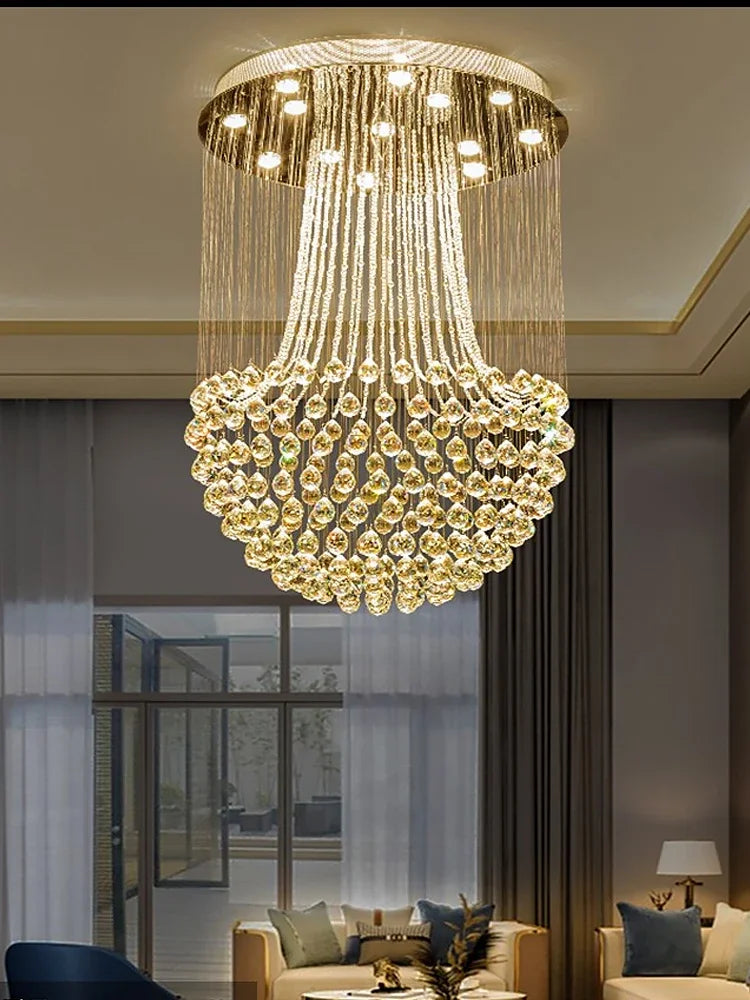 Afralia™ Crystal Light Modern Luxury Chandelier for Living Room Dining Aisle Foyer