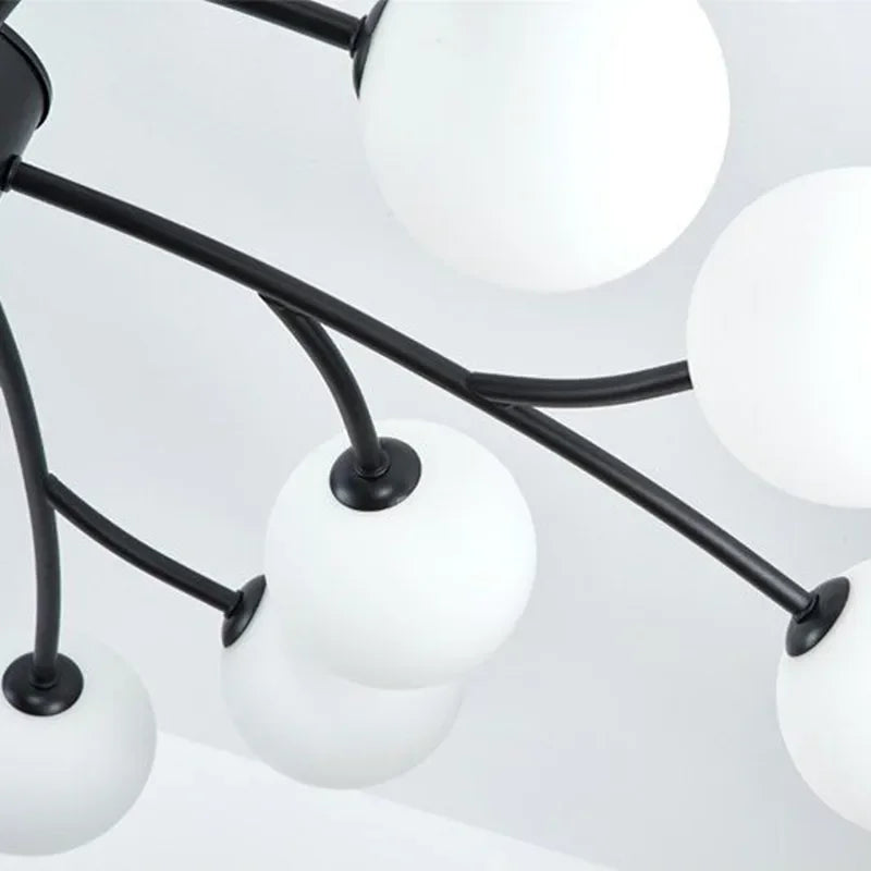Afralia™ Nordic Glass Ball LED Ceiling Chandelier for Home Decor Fixture