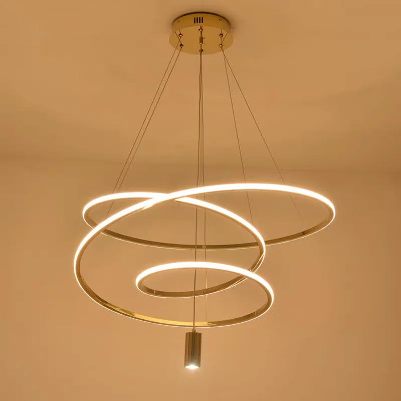 Afralia™ LED Circular Chandelier for Living Room Dining Bedroom Hall Lighting