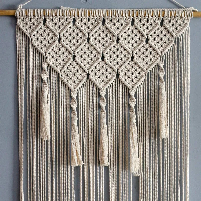 Afralia™ Macrame Boho Curtain Tapestry with Tassels