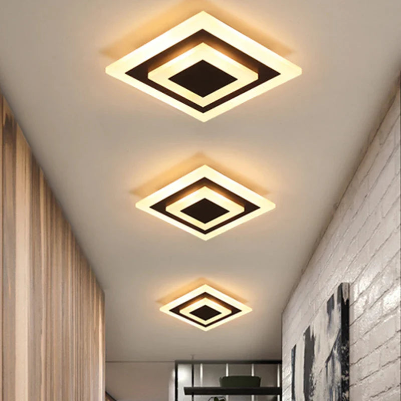 Afralia™ LED Ceiling Light: Modern Round Square Lighting Fixture for Home Decor