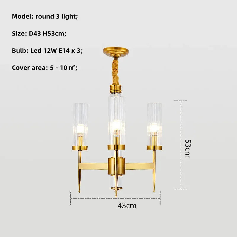 Afralia™ Gold Metal Glass LED Pendant Lights Chain Hanging Lamp
