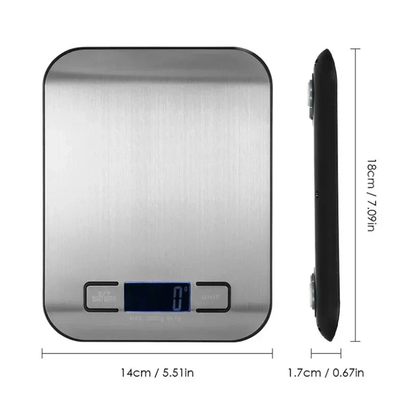 Afralia™ Kitchen Scale: LCD Display Stainless Steel Electronic Food Postal Balance