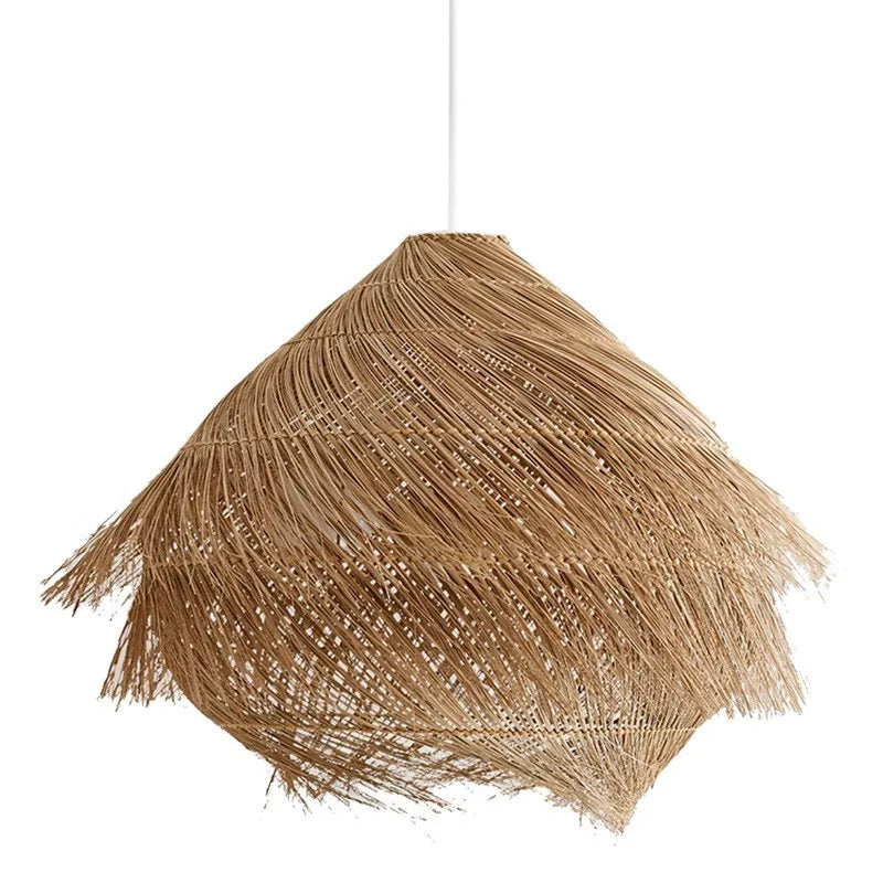 Afralia™ Wabi Sabi Rattan Pendant Chandelier with E27 LED Lights