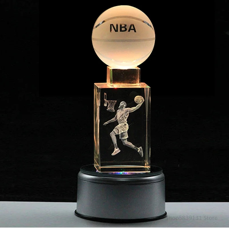 Afralia™ Crystal Lights Basketball Table Lamp for Bed Room Decor