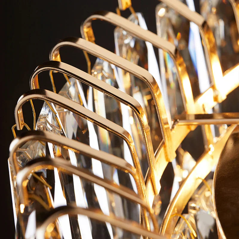 Afralia™ Gold Crystal Chandelier: Luxury Lighting for Dining Living Bedroom Kitchen Island