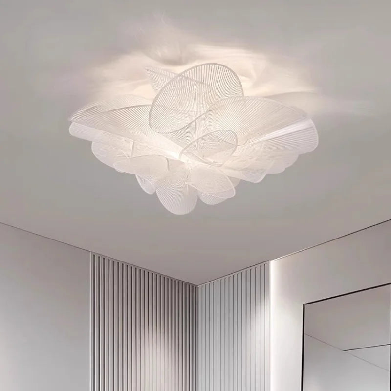 Afralia™ Flower Petal Acrylic LED Ceiling Chandelier for Artistic Indoor Lighting