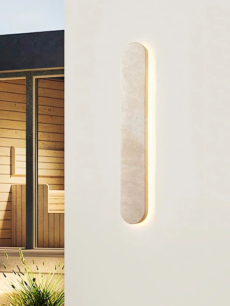 Afralia™ Stone LED Wall Lamp: Outdoor Waterproof Linear Garden Lighting for Villa & Courtyard