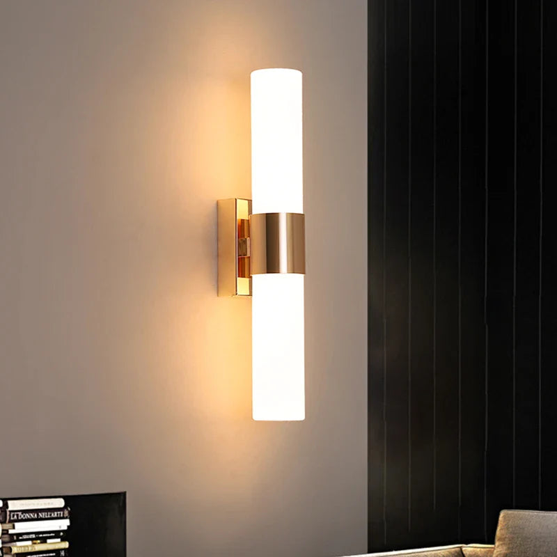 Afralia™ Modern Golden Metal Acrylic Wall Lamp 42cm