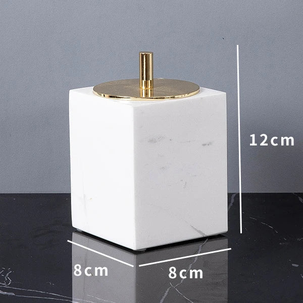 Afralia™ Volakas White Marble Bathroom Set: Soap Dispenser, Toothbrush Holder, Tray