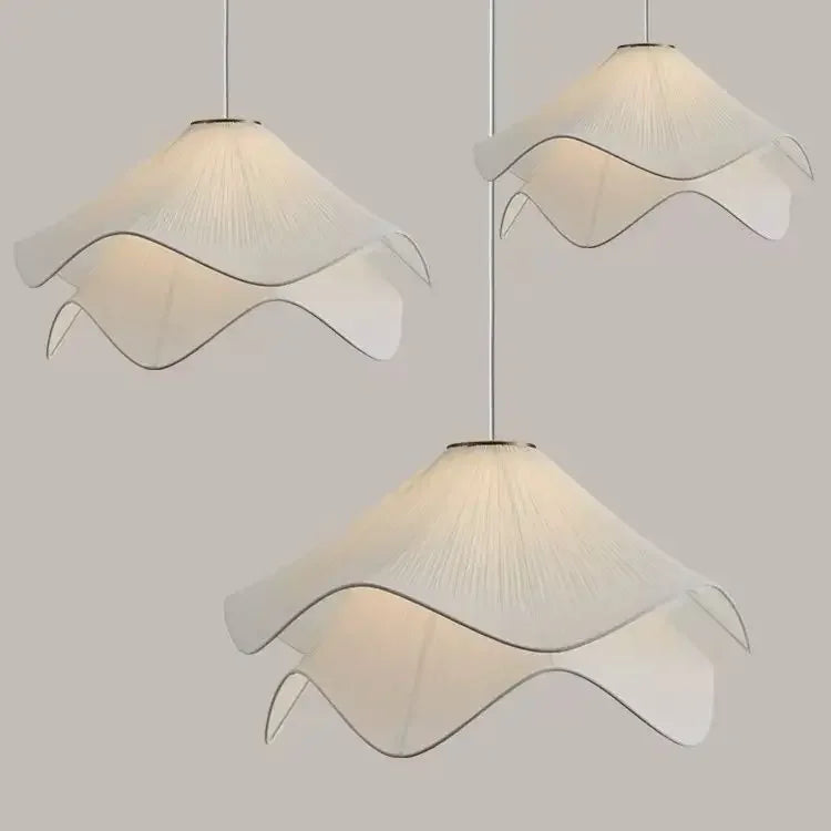 Afralia™ Pleated Fabric Petal Chandelier: French Nordic Cream Style for Cozy Living & Bedroom