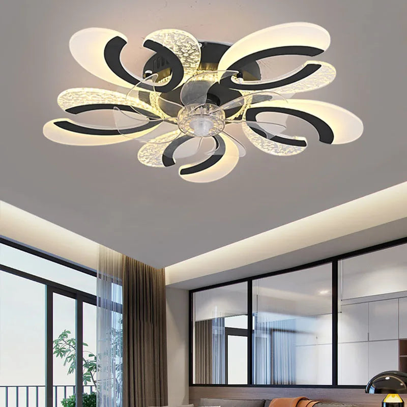 Afralia™ Ceiling Fan Light LED, Remote Control, Silent, 220V