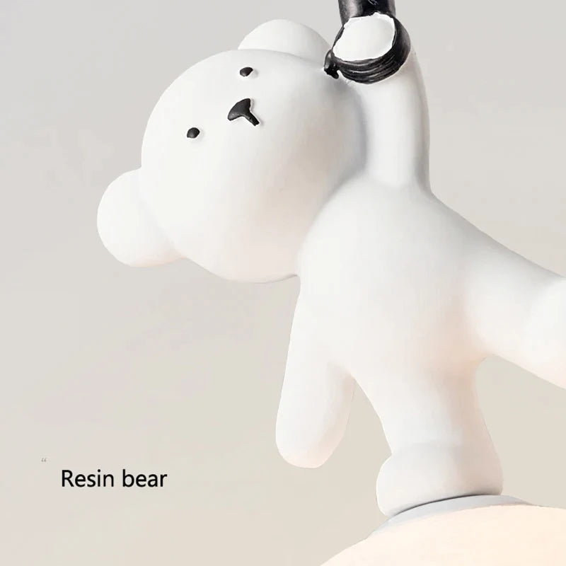 Afralia™ Bear Nursery Room Resin Pendant Lamp for Kids Bedroom