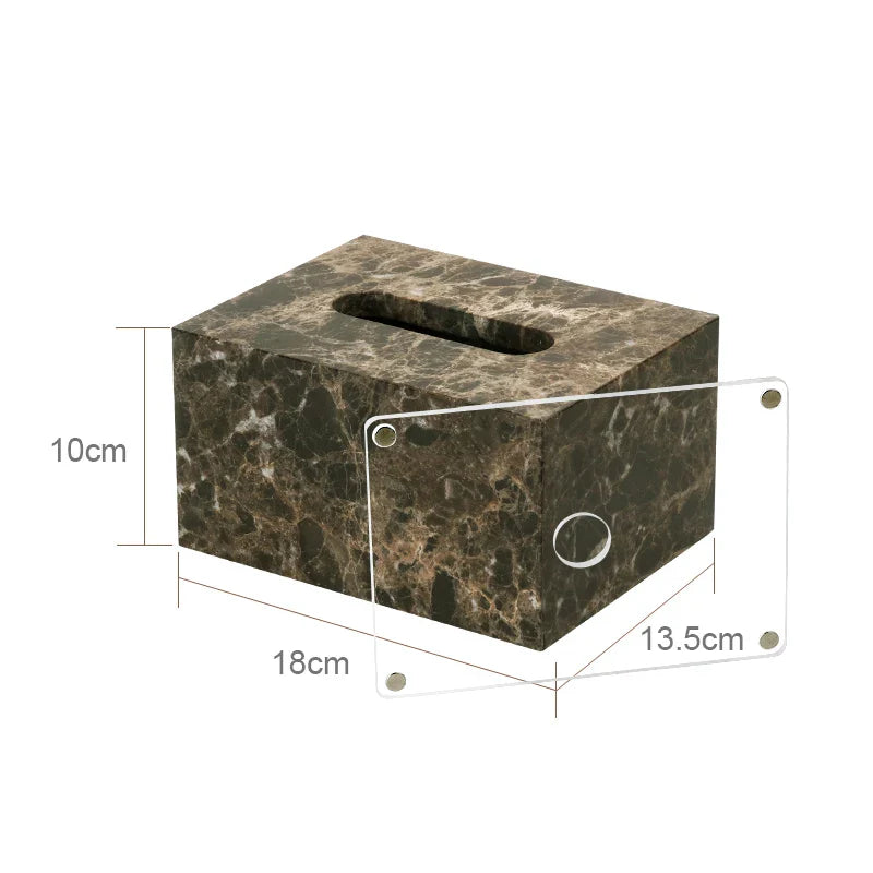 Afralia™ Emperador Dark Marble Bathroom Set with Luxury Accessories