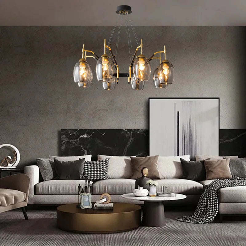 Afralia™ Vintage LED Farmhouse Chandelier Nordic Pendant Lamp for Living Room Hall Bedroom