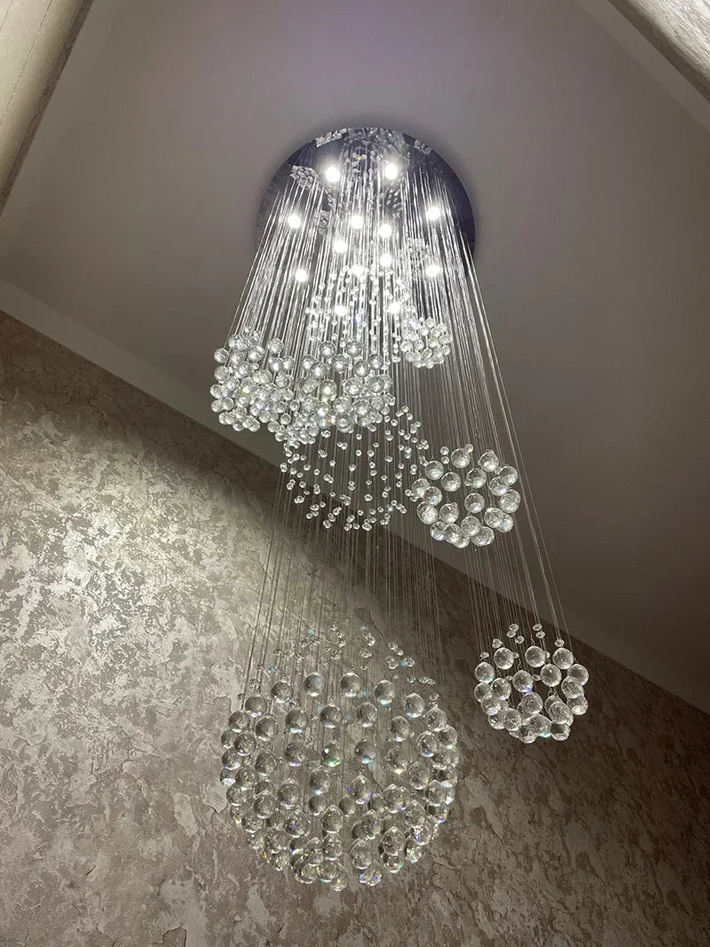 Afralia™ Crystal Ball Design Chandelier Set - Large Elegant Lustre Lights D80xH300cm