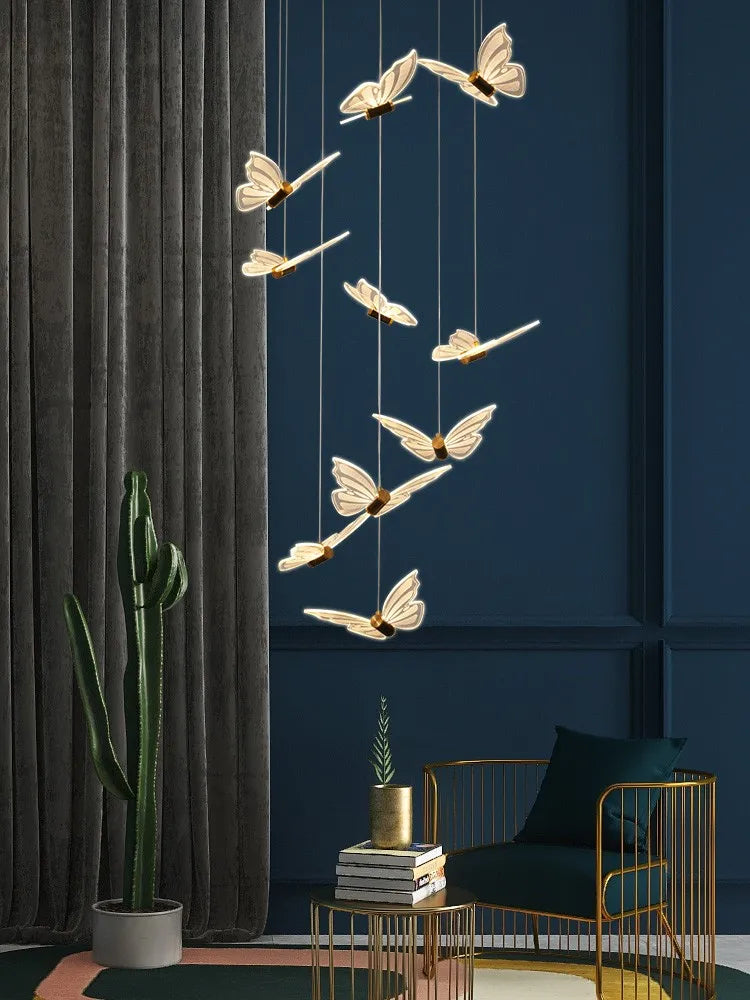 Afralia™ Elegant Butterfly Chandelier for Stairs, Bedroom, Kitchen & More