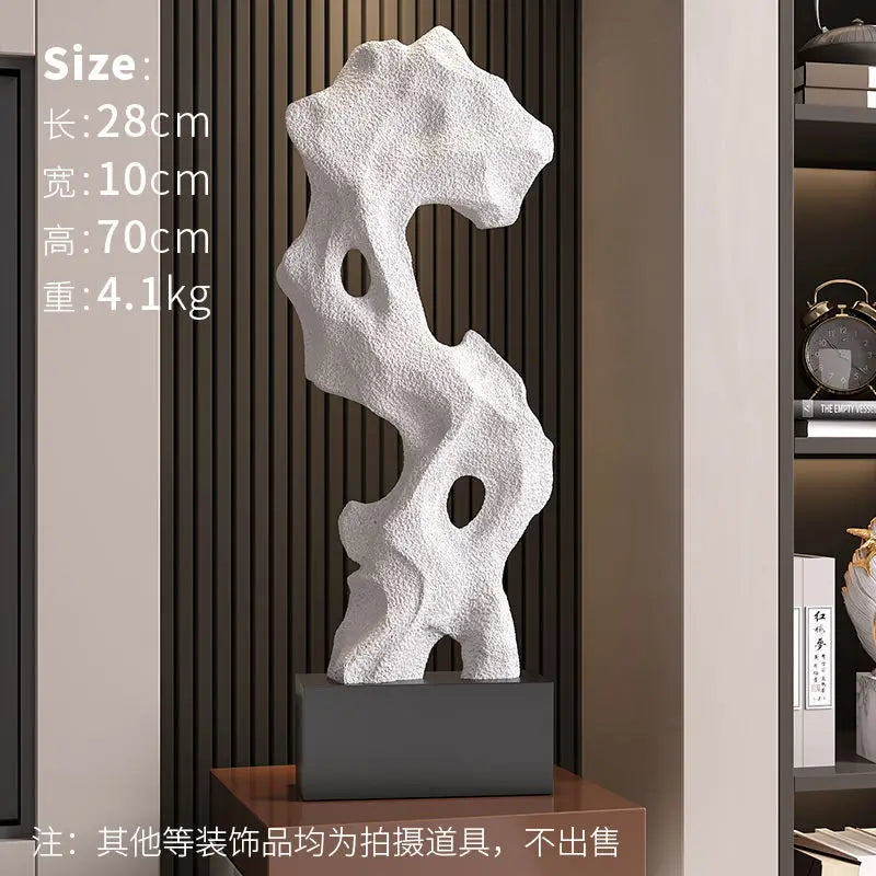 Afralia™ Taihu Stone Ornament Sculpture for Simple Living Room Décor & Housewarming Gift