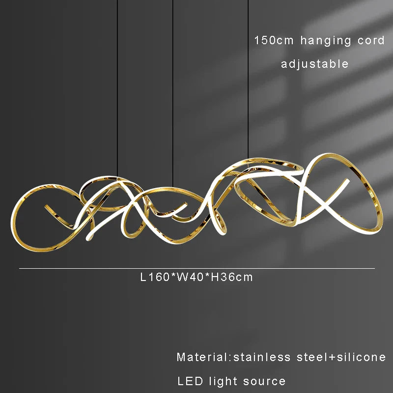 Afralia™ Stainless Steel Silicone Ceiling Chandelier - Modern Home Decor Light Fixture